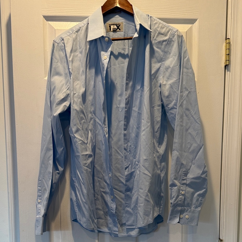 Express Men's Sky Blue Dress Shirt